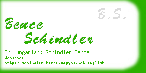 bence schindler business card
